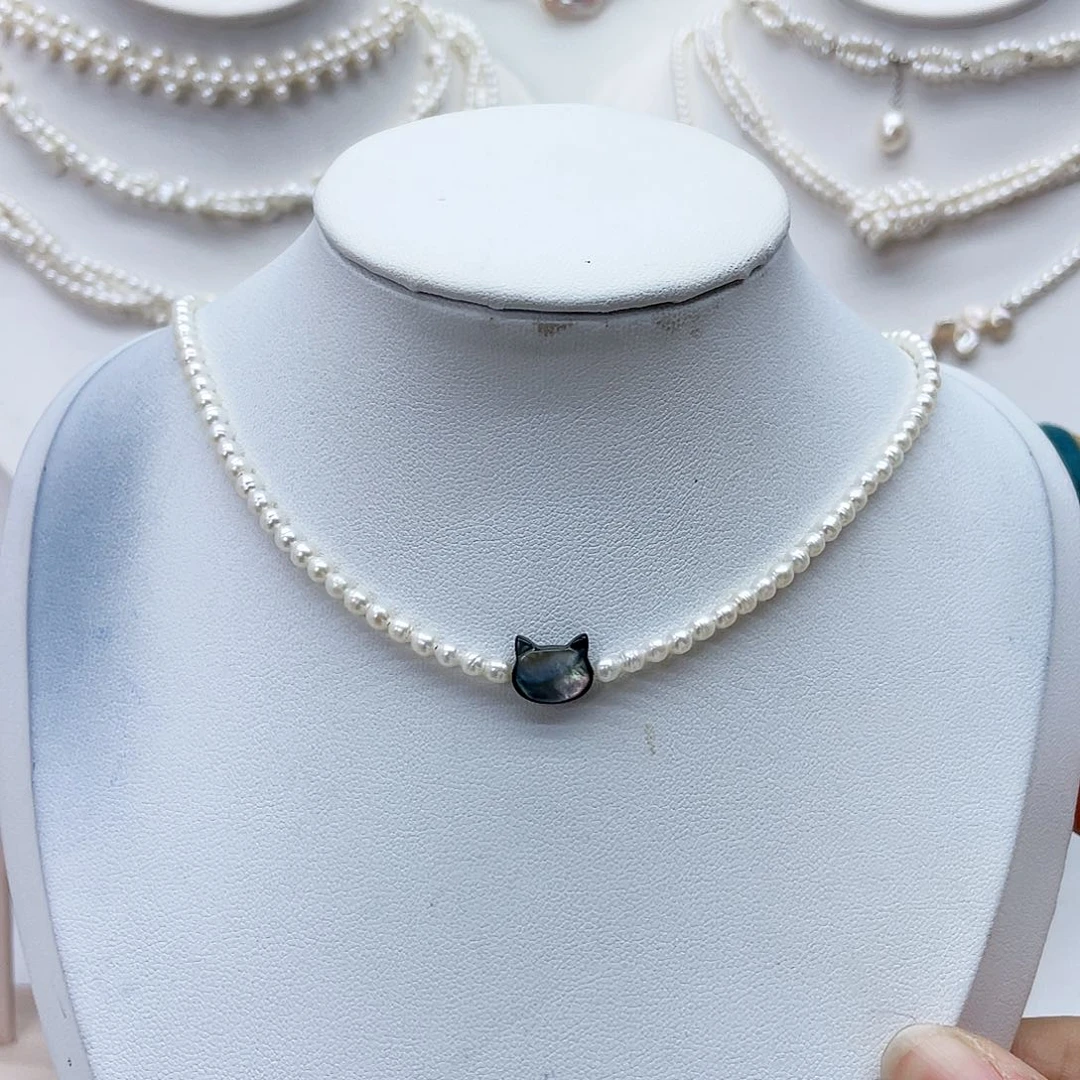 颈饰银S925镶嵌淡水珍珠