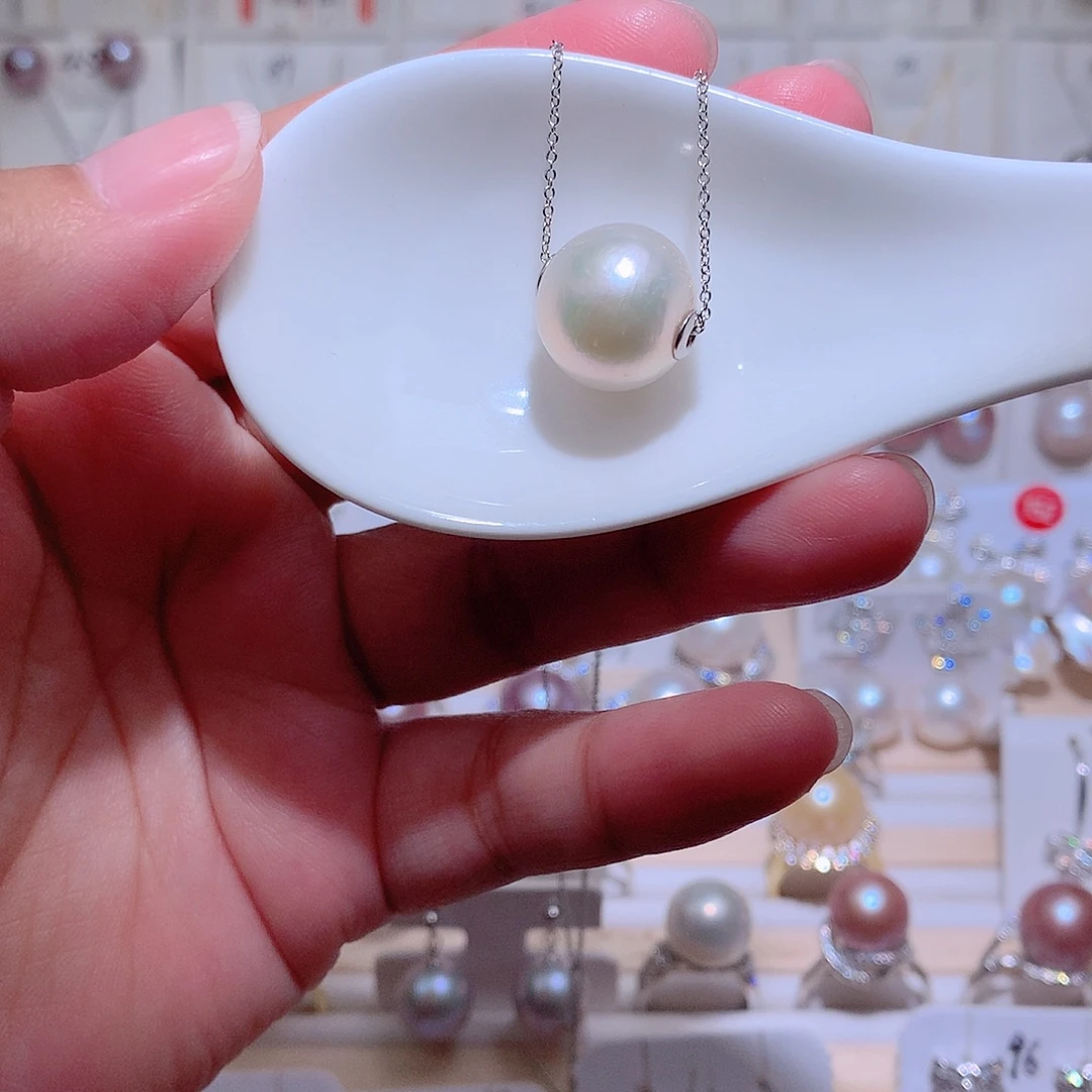 吊坠(赠链)银S925镶嵌淡水珍珠CC14.2mm