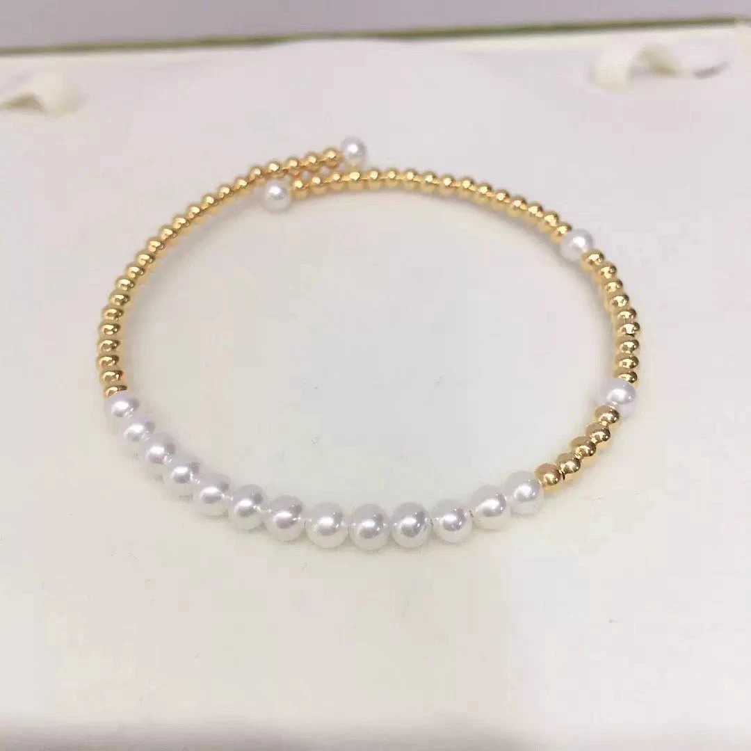 ［老郭推荐］淡水珍珠手镯女款夏季满天星手链时尚弹力圈手串025