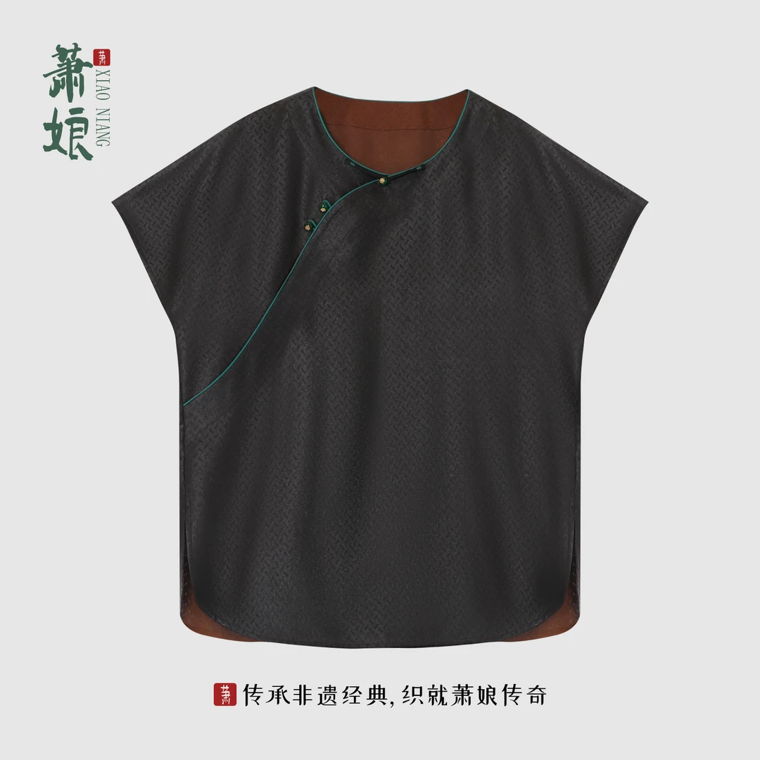 萧娘【时鸣】莨纱+三经绞萝香云纱上衣桑蚕丝国风女上衣2606