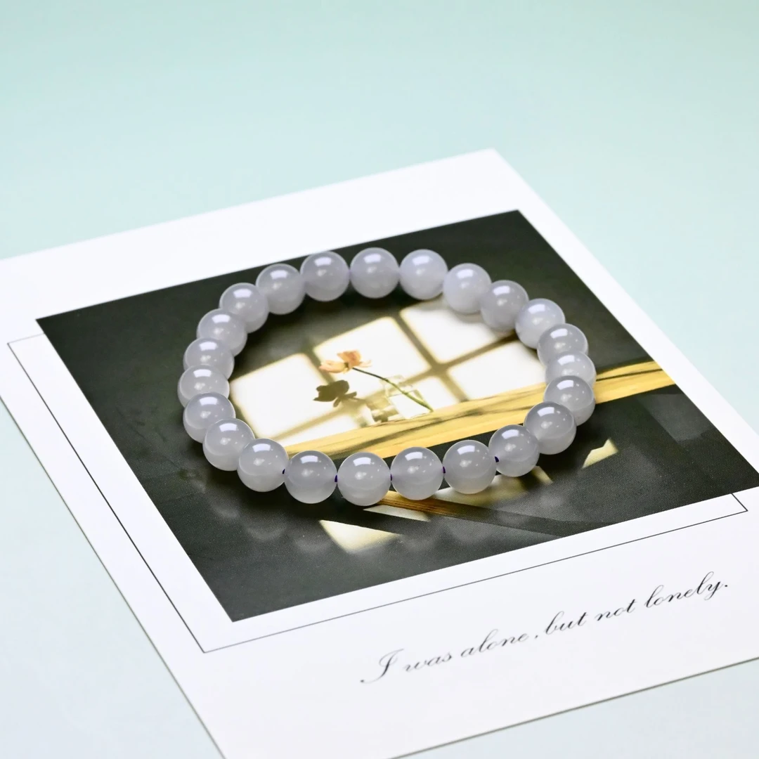 【氤梦紫】青海冰紫8mm和田玉素圈手串-G009【多样性发一】