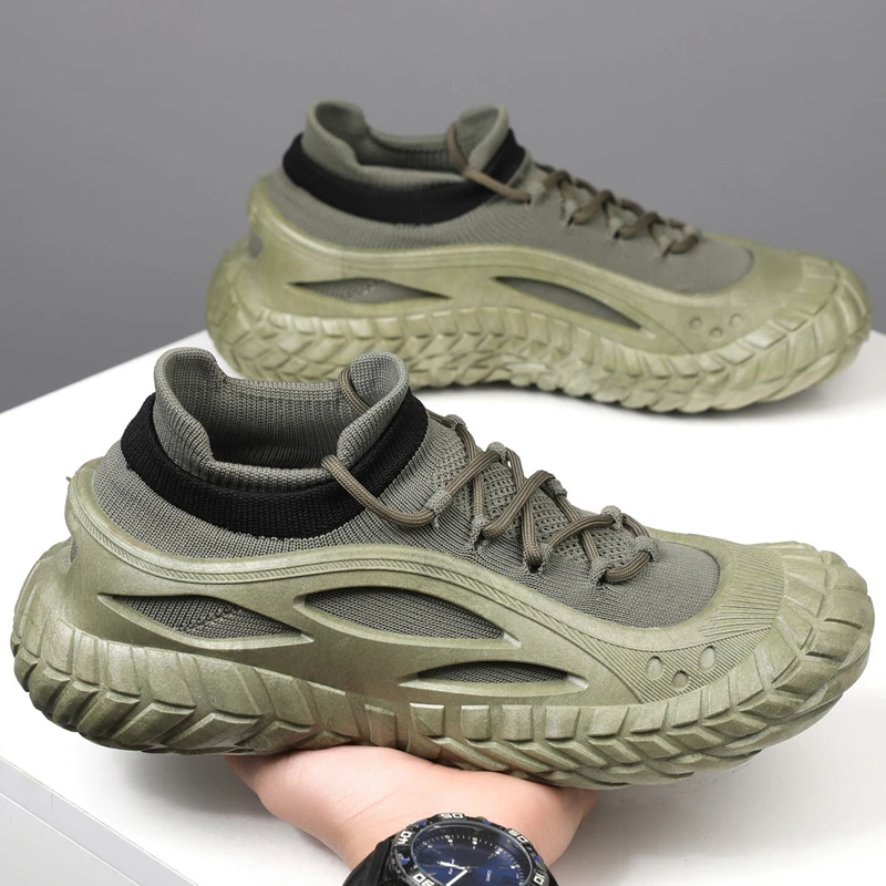 百乐麟45大码袜子口厚底春季防滑时尚休闲跑步鞋男士透气软底男鞋