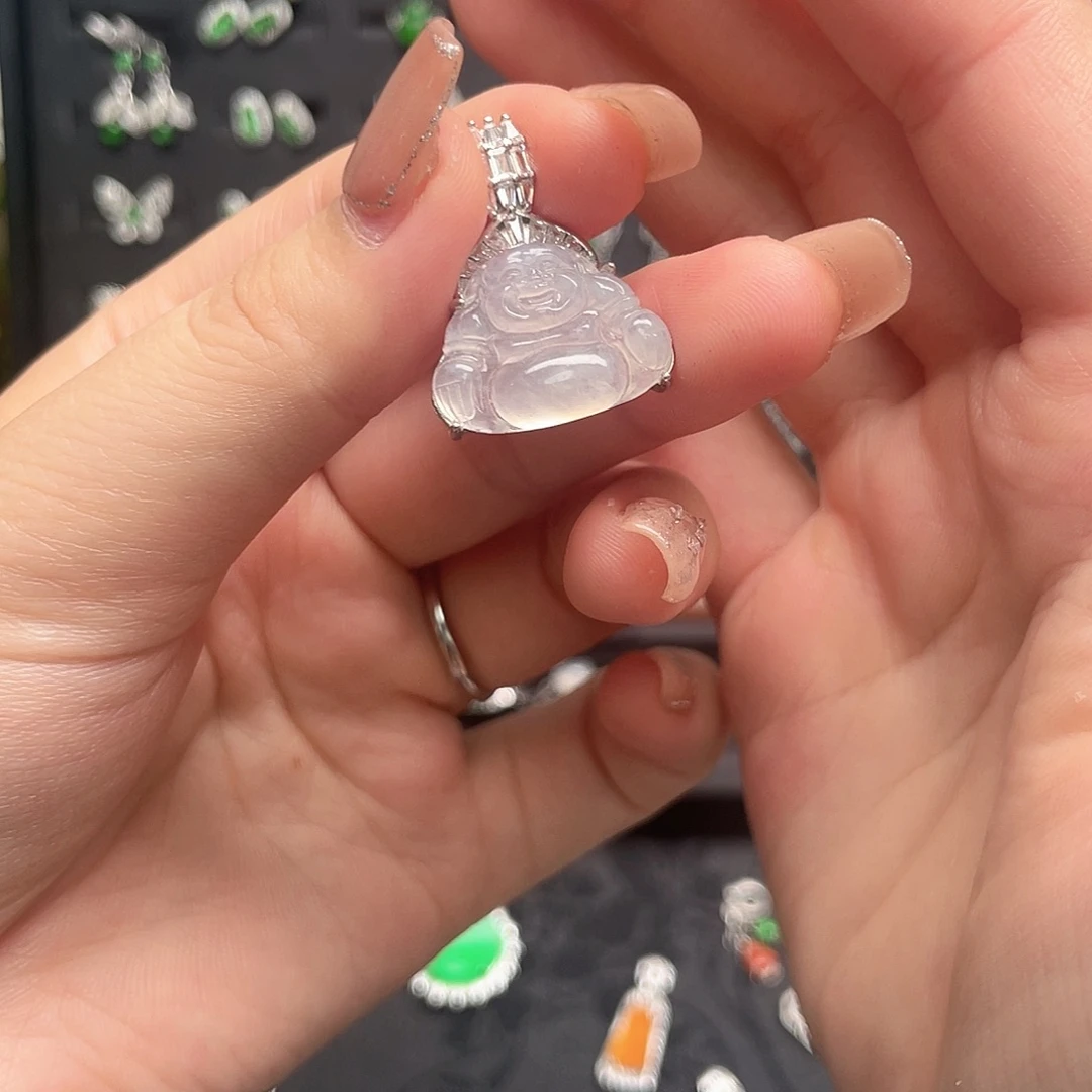 翡翠银S925镶嵌颈饰吊坠