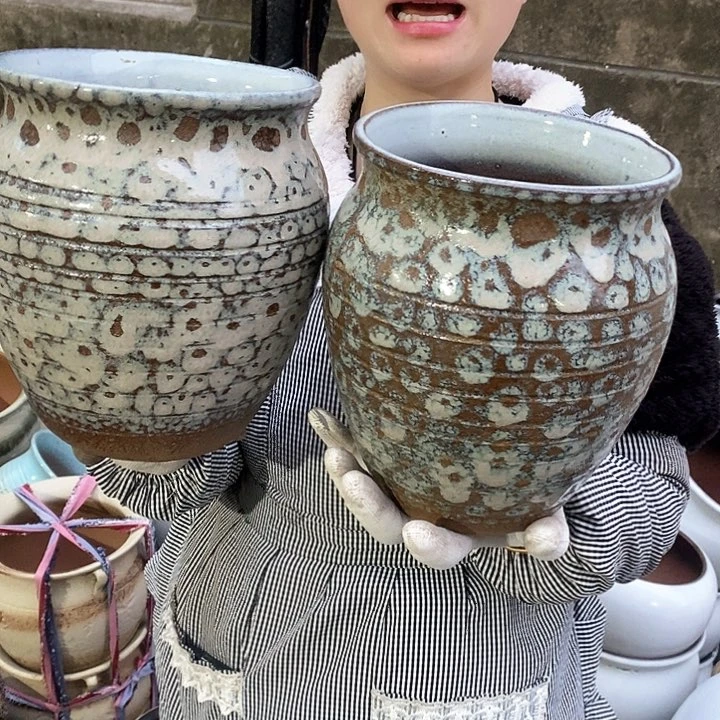 紫砂花盆大瑕疵口17高21