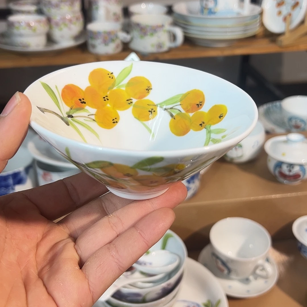 陶瓷景德镇高温釉下陶瓷5寸斗笠碗