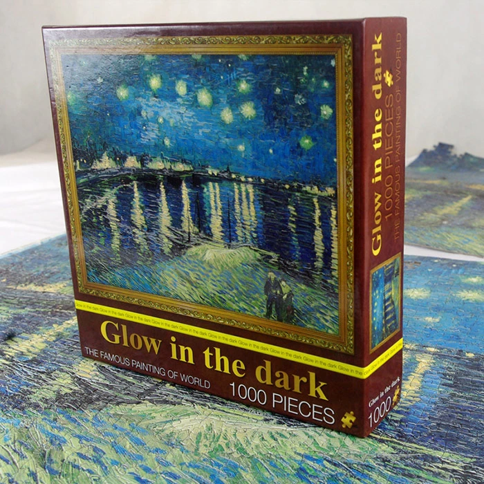 【不带框架】拼图1000片梵高星空油画k289