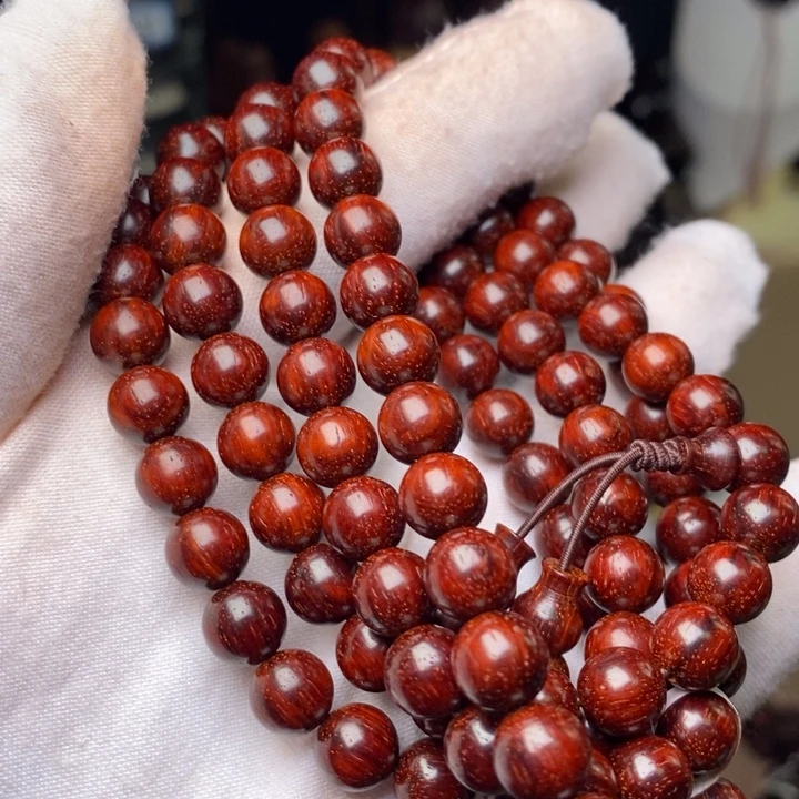 小叶紫檀手串/手链原汁原味0.8/108粒鳞底泥料特价