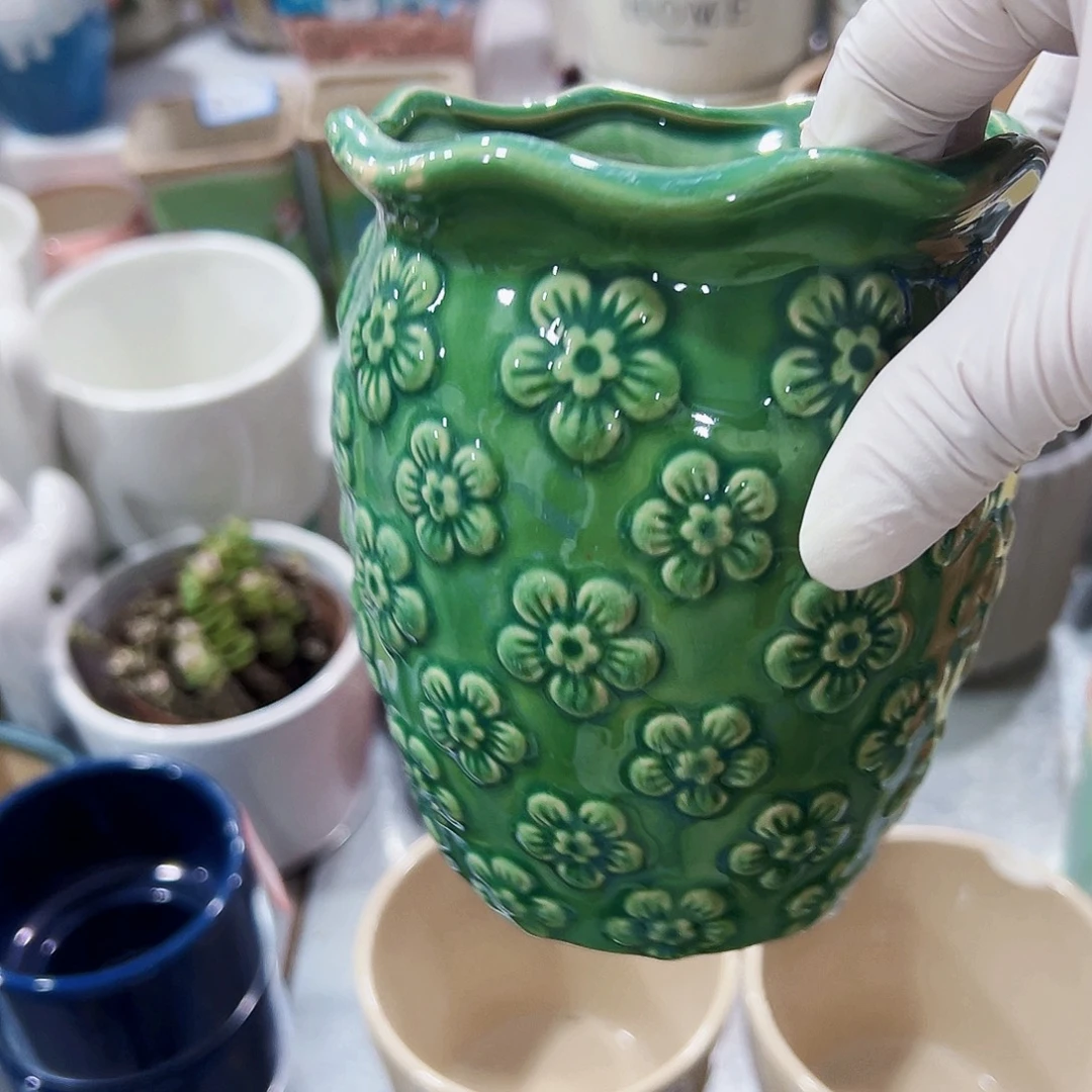 有孔，外贸尾单陶瓷花盆凑单10米包邮