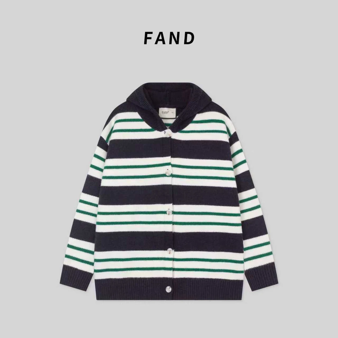 FAND品牌【LP】秋冬情侣装加厚保暖条纹开衫外套毛衣针织衫