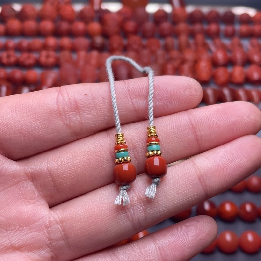 南红玛瑙未镶嵌其他W6.9瓦西偏锦红老型弟子珠