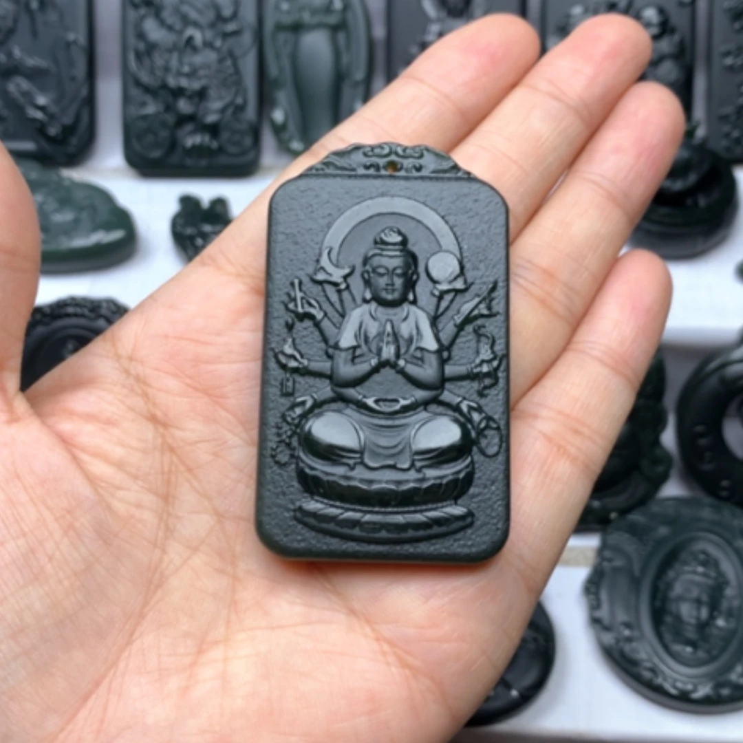 【闪购商品】颈饰未镶嵌和田玉双面雕刻