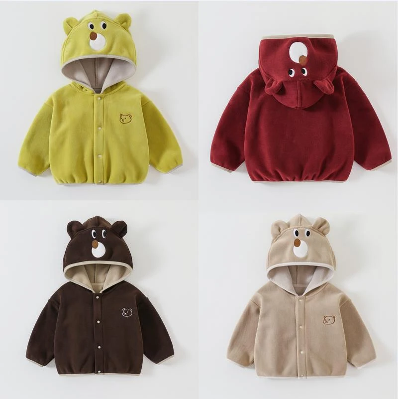儿童外套男童加绒奥利绒保暖秋冬季韩版婴幼儿宝宝百搭加厚上衣潮