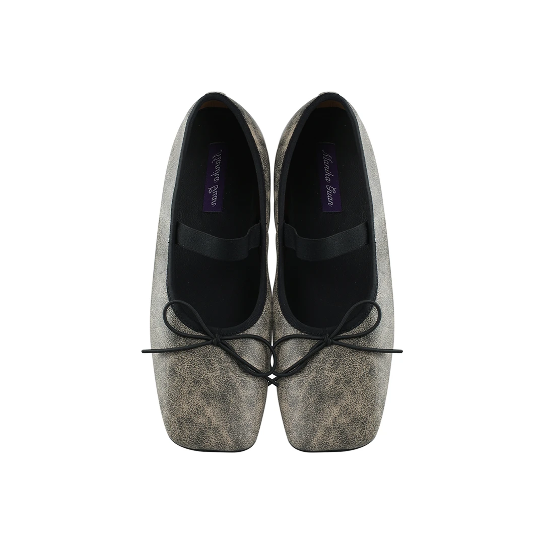 MANIKA GUAN25纯色方头软底一脚蹬平跟玛丽珍鞋MK2077085