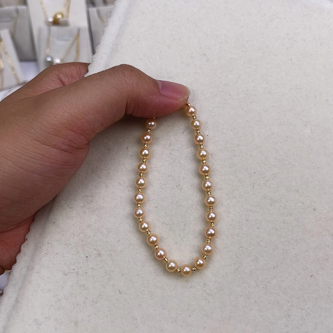18K金镶嵌手绳淡水珍珠