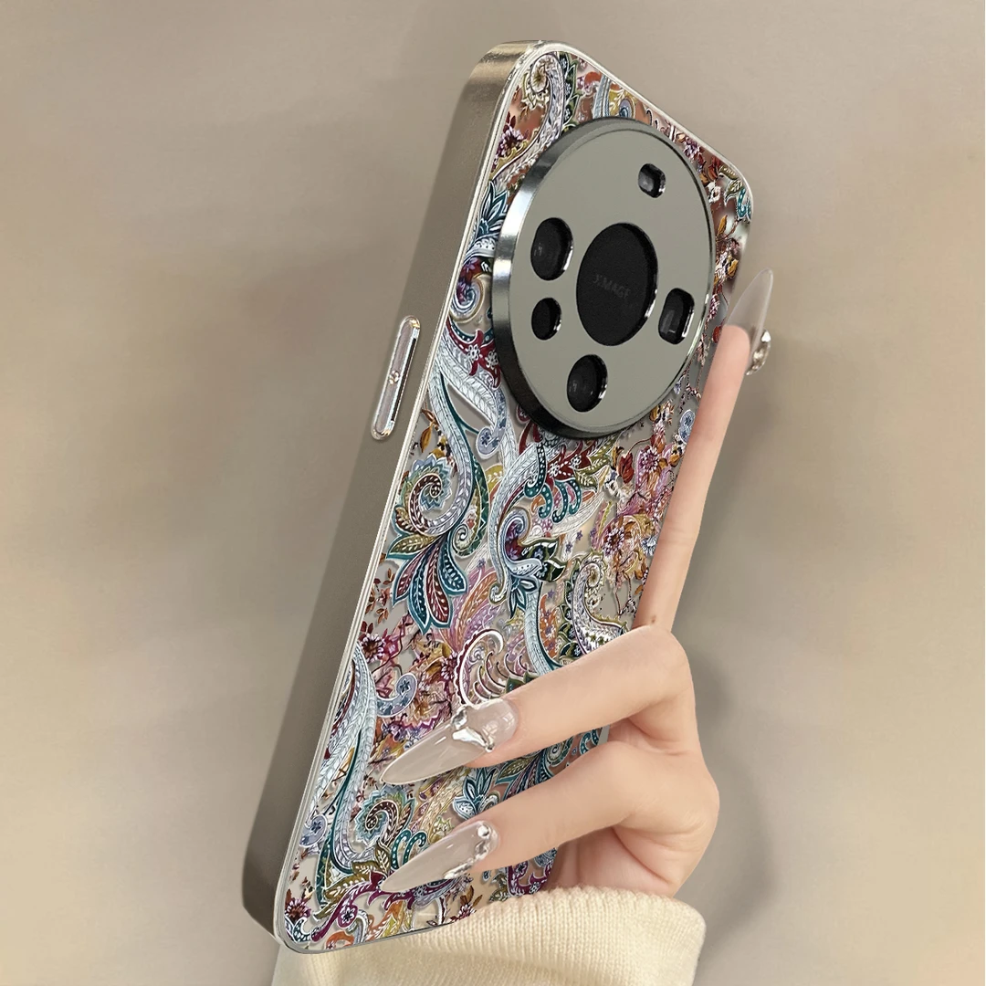 复古花图腾适用华为mate70pro轻中式网红高级感手机壳pura80防摔