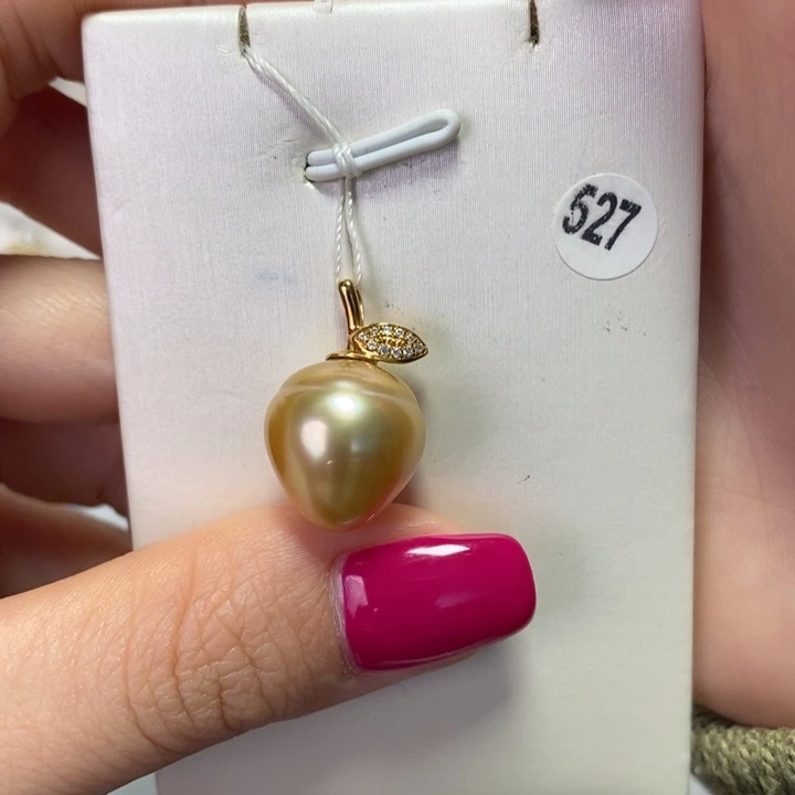 海水珍珠吊坠(不含链)18K金镶嵌