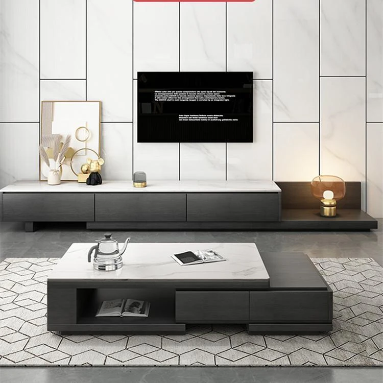 【5450人收藏】客厅可伸缩茶几电视柜组合现代简约网红经典型客厅