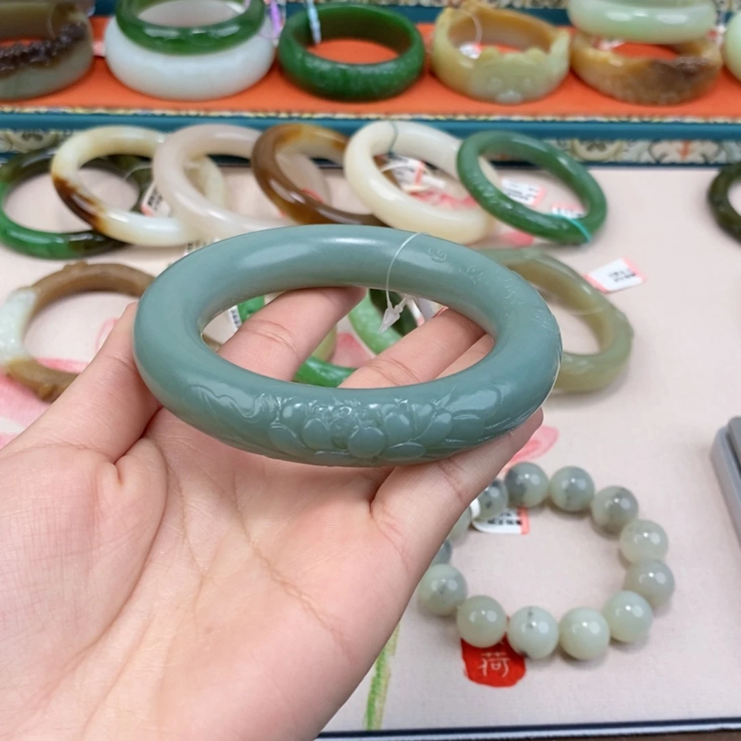 和田玉未镶嵌手镯回流1223手镯 61