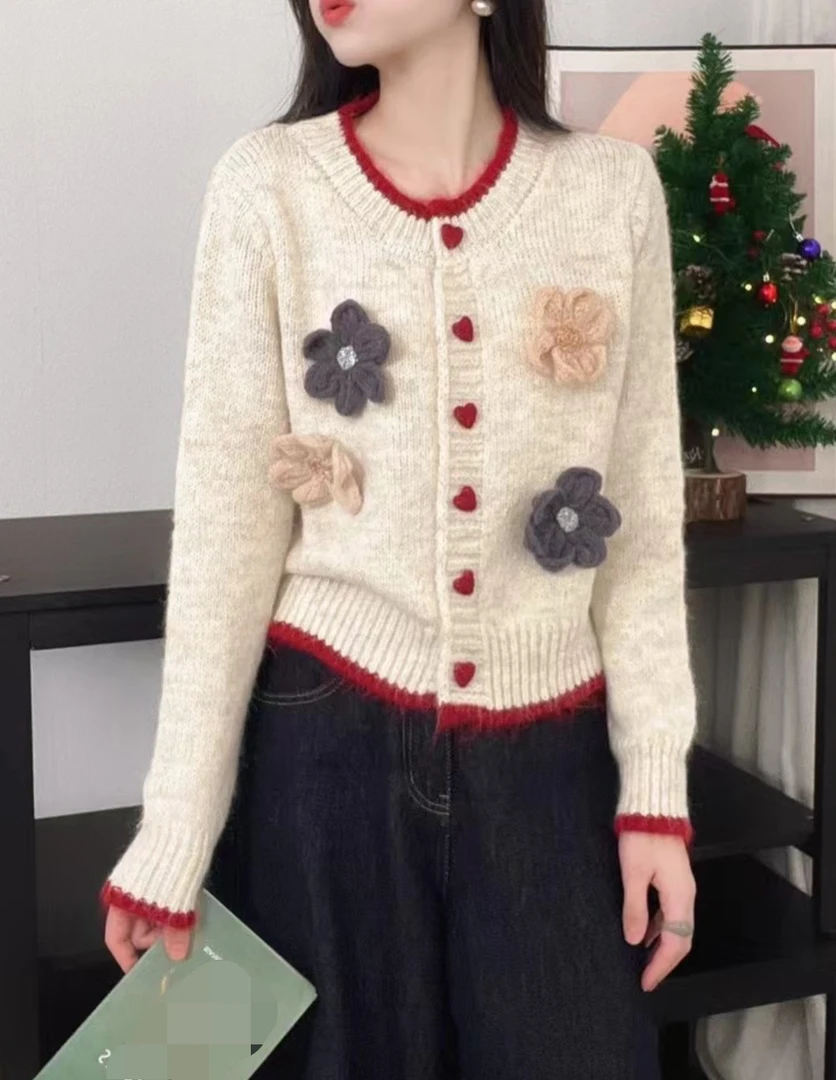 秋冬季慵懒风套头毛衣女款复古宽松百搭针织长袖上衣【直播间专拍】