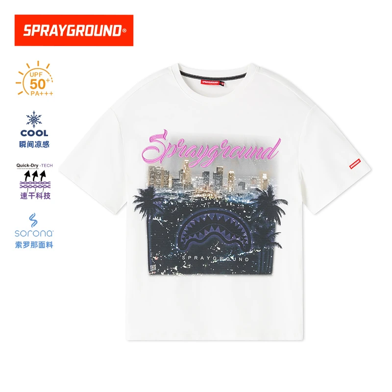 SPRAYGROUND鲨鱼嘴短袖T恤凉感速干防晒印花圆领潮流JM WE120228