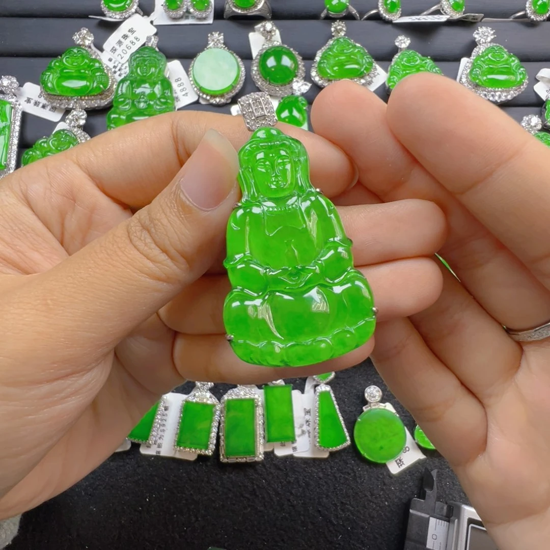 翡翠银S925镶嵌颈饰