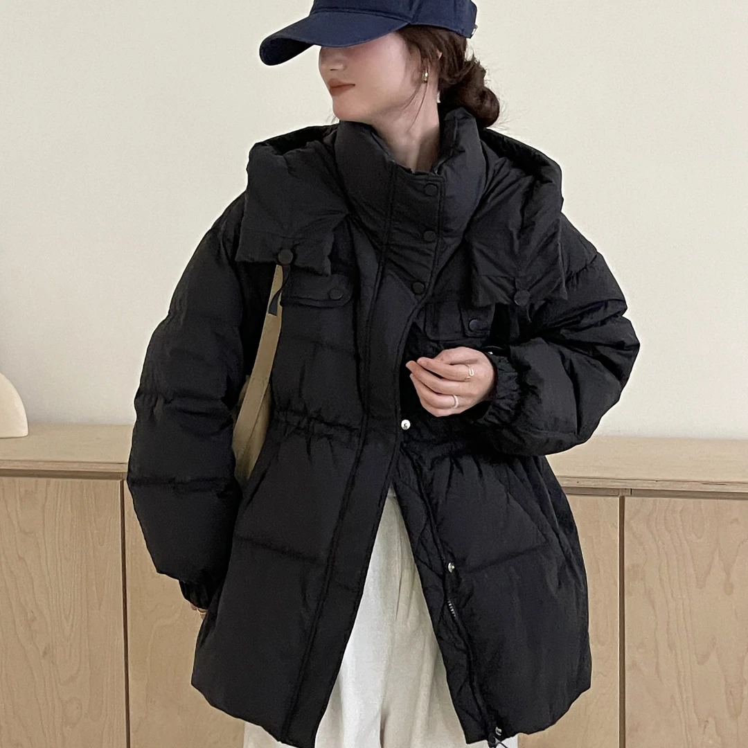 022025大码羽绒服女韩版一手长收腰显瘦加厚保暖冬季时尚百搭外套