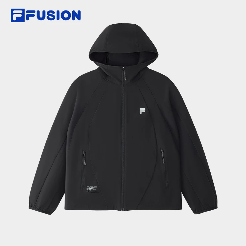 FILA男士考杜拉登山服秋季户外耐磨休闲宽松黑色外套T11M521701