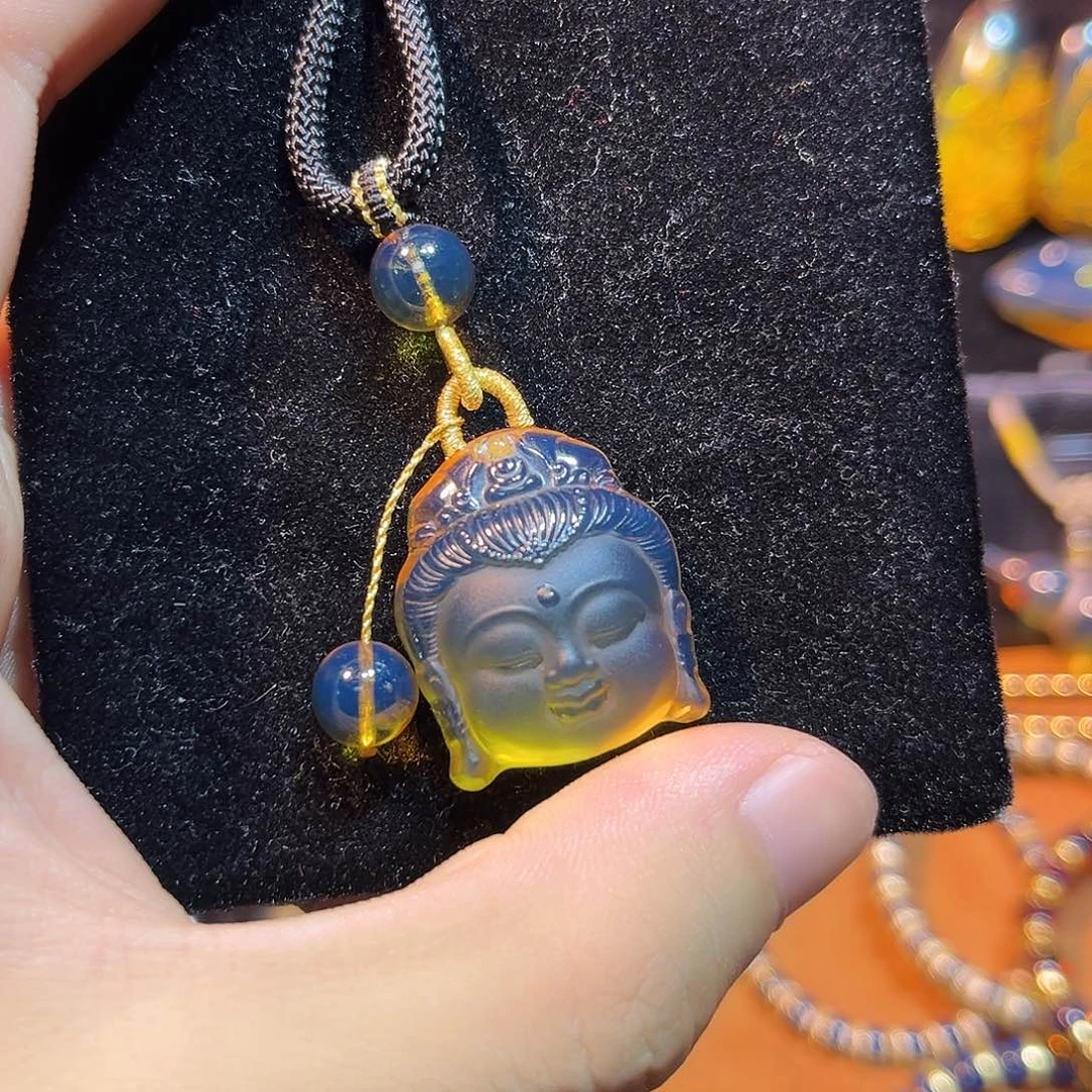 蓝珀未镶嵌珠宝奇石宝宝佛