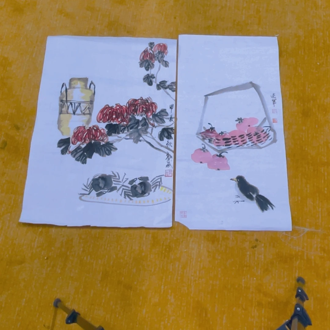 国画述军老师瑕疵两张555555