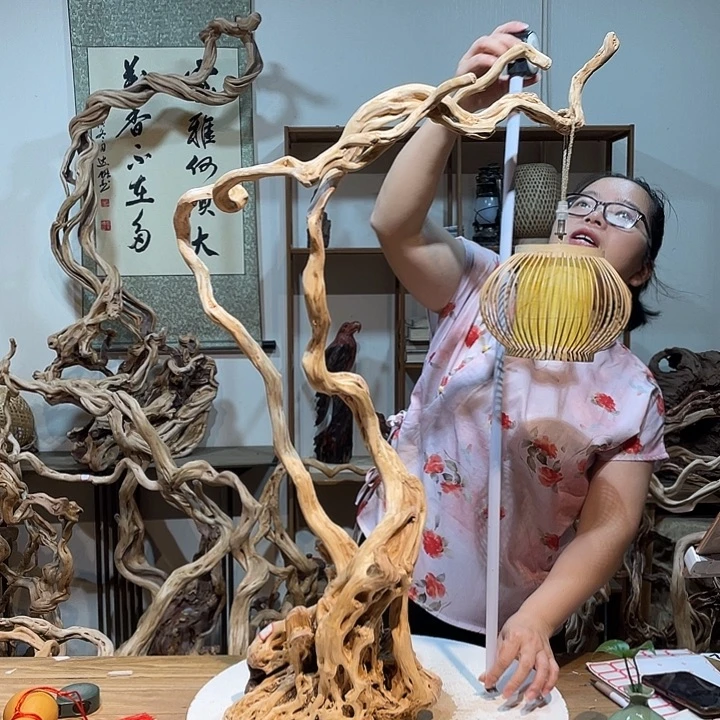 香榧木杜鹃根根艺摆件