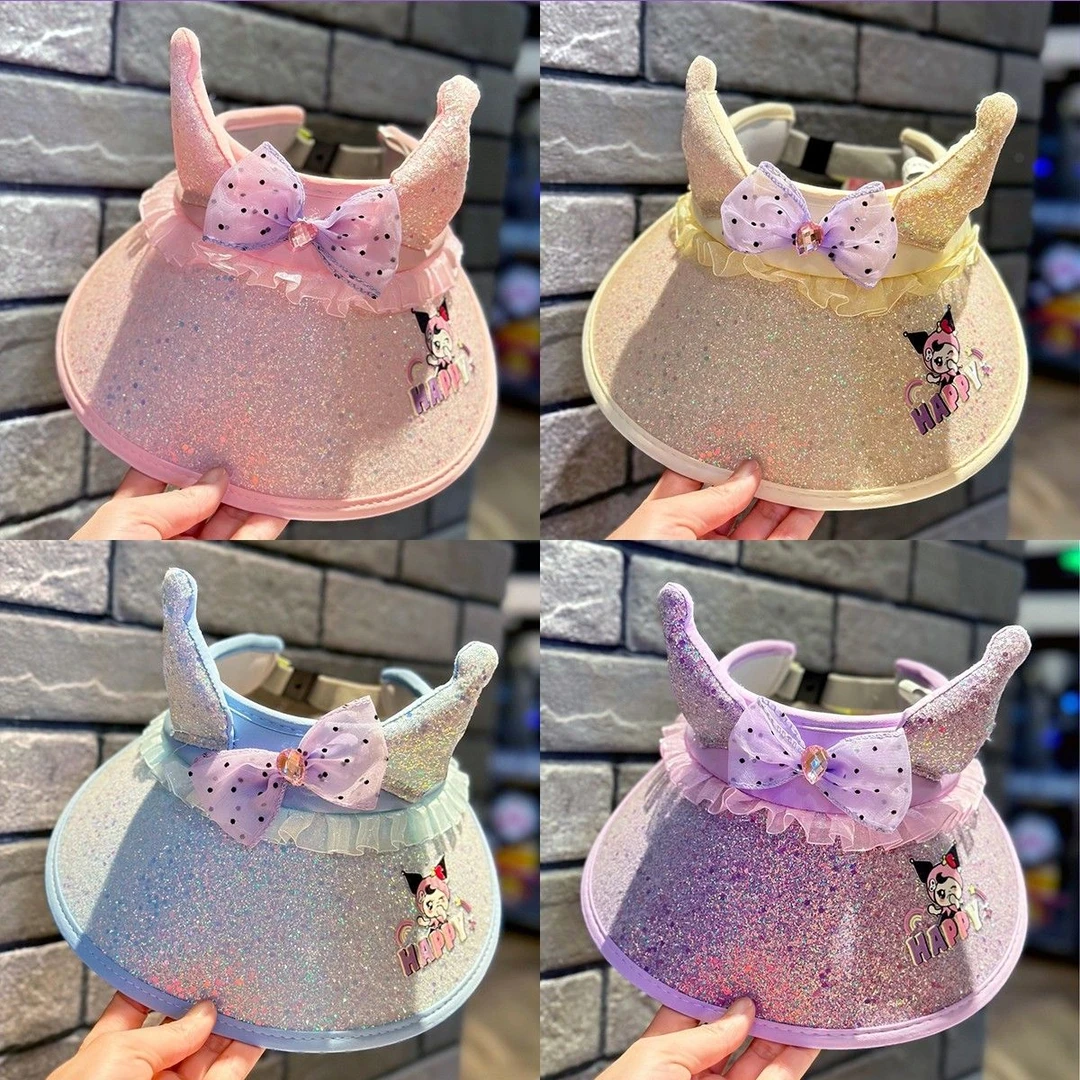 库洛米儿童帽子女童空顶帽夏季新款宝宝太阳帽防紫外线防晒帽遮阳