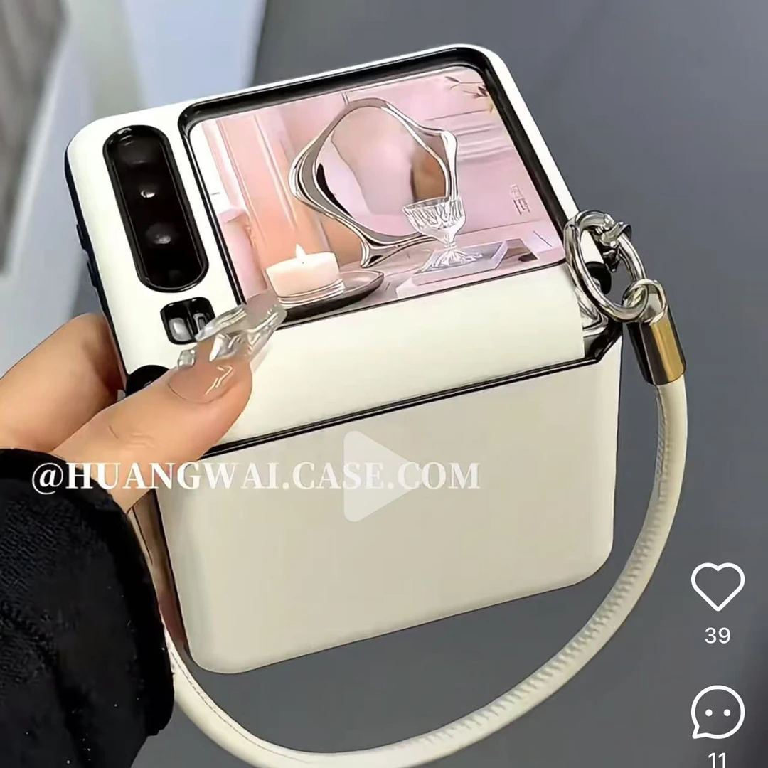 简约白色皮纹适用华为purax阔屏pocket2折叠屏手机壳小米mixflip