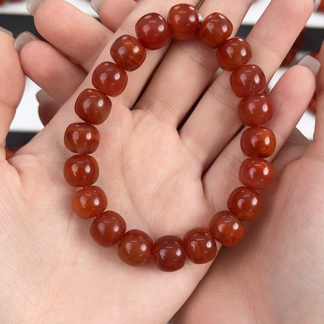 南红玛瑙未镶嵌瓦西牛血老型10mm手串