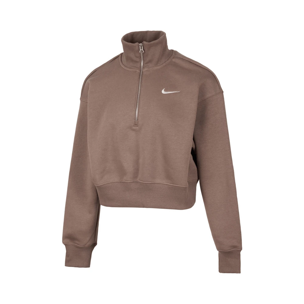 NIKE耐克女子AS W NSW PHNX FLC QZ CROP针织无帽卫衣DQ5768-233
