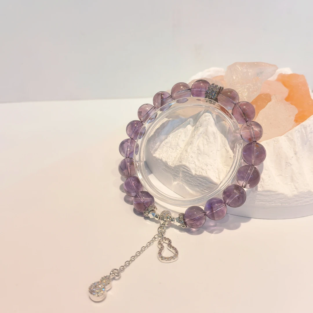 【紫灵】天然紫水晶设计款手链女配证书礼盒