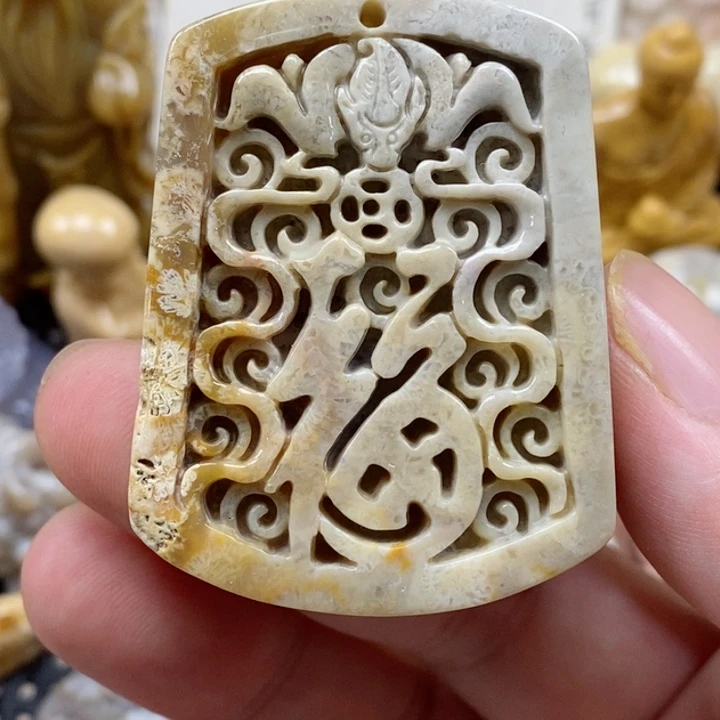颈饰未镶嵌硅化珊瑚（珊瑚玉）有瑕