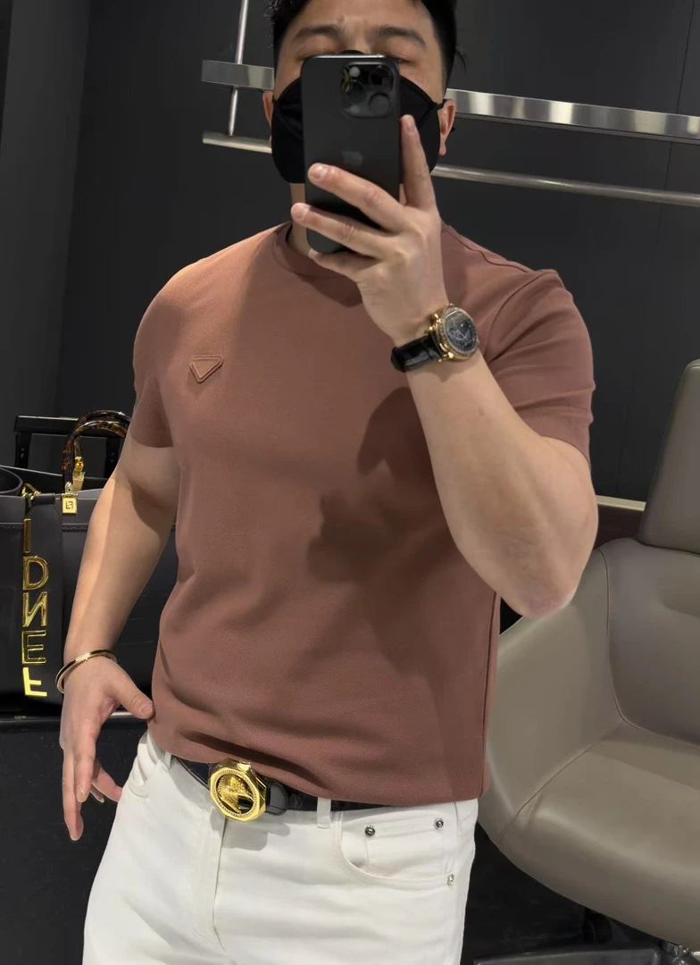 【马哥严选】2025春秋新款男士百搭半袖纯色圆领休闲T恤短袖男装