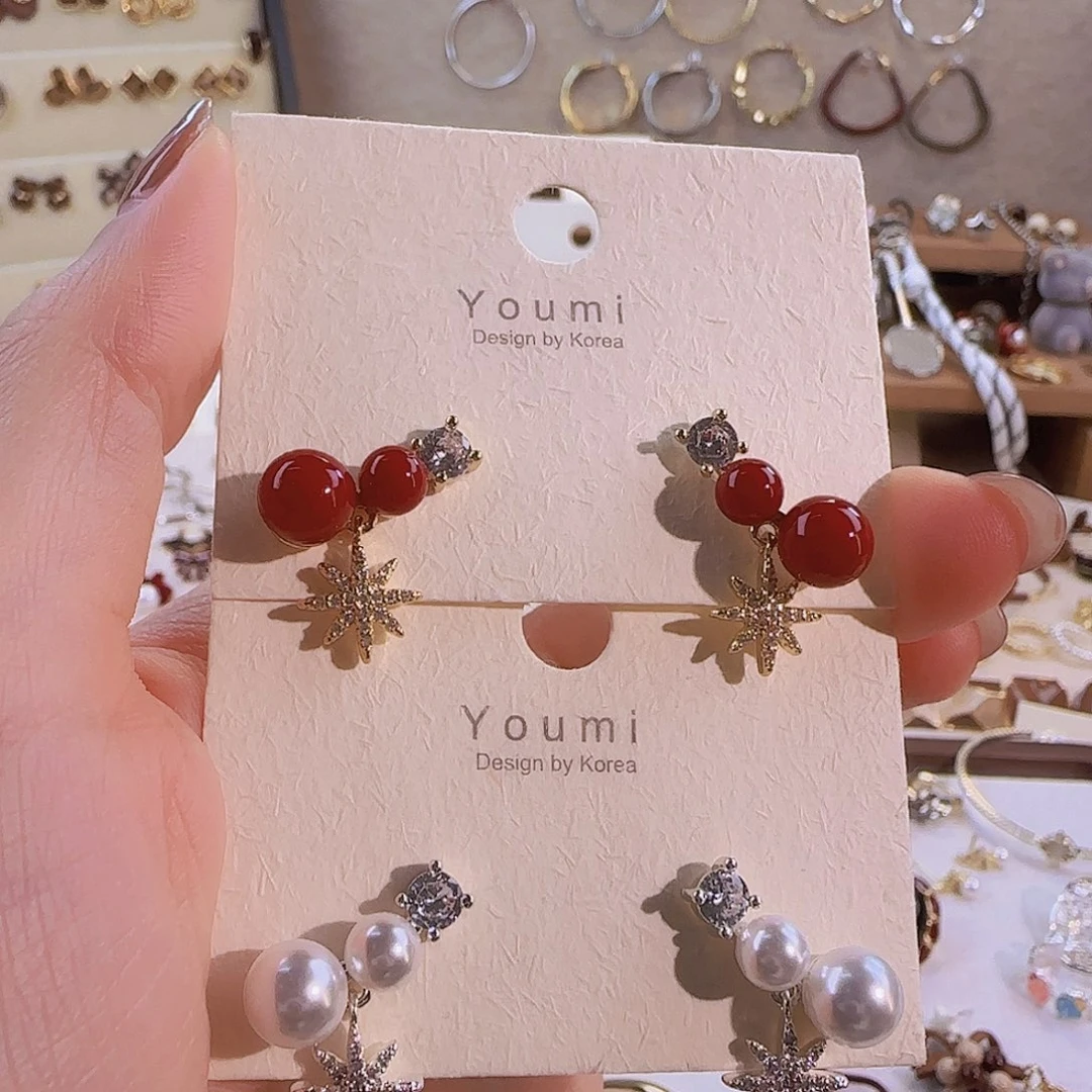 仿珍珠铜合金925银耳钉