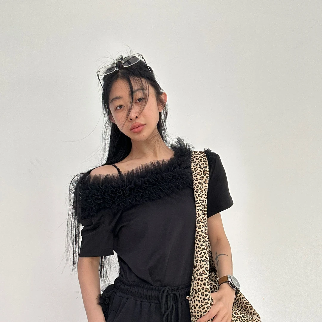 20165（定制款NO退NO换）妮式穿搭花边T恤