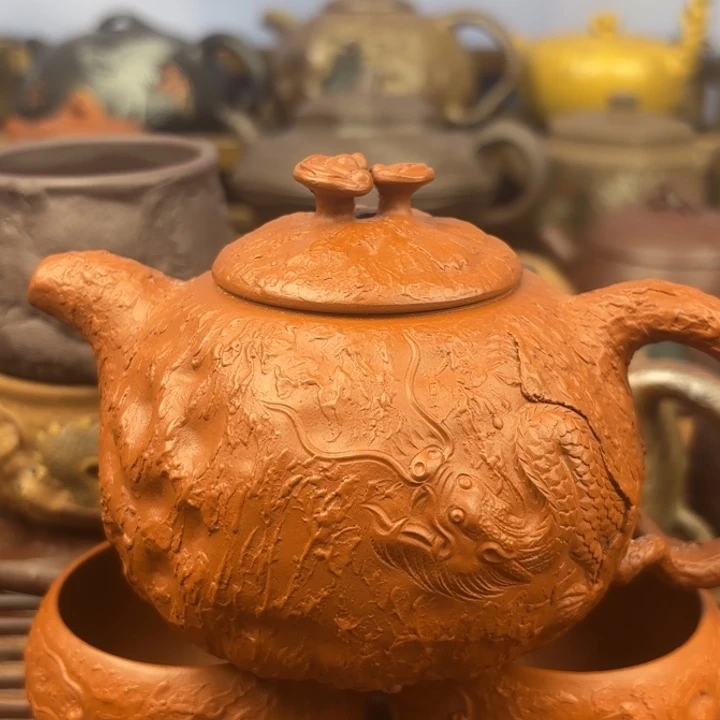 茶壶紫砂朱泥双龙供春原矿220c