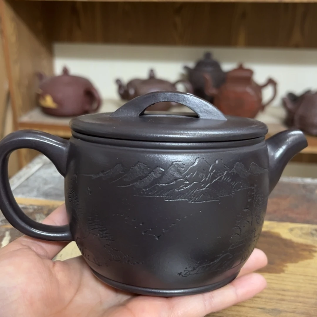 紫砂茶壶紫砂壶石黄