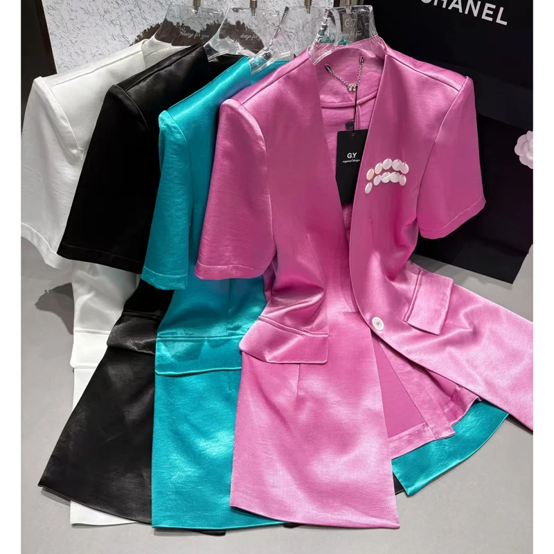 R.RUIRUI设计师款夏季百搭气质三色单西外套