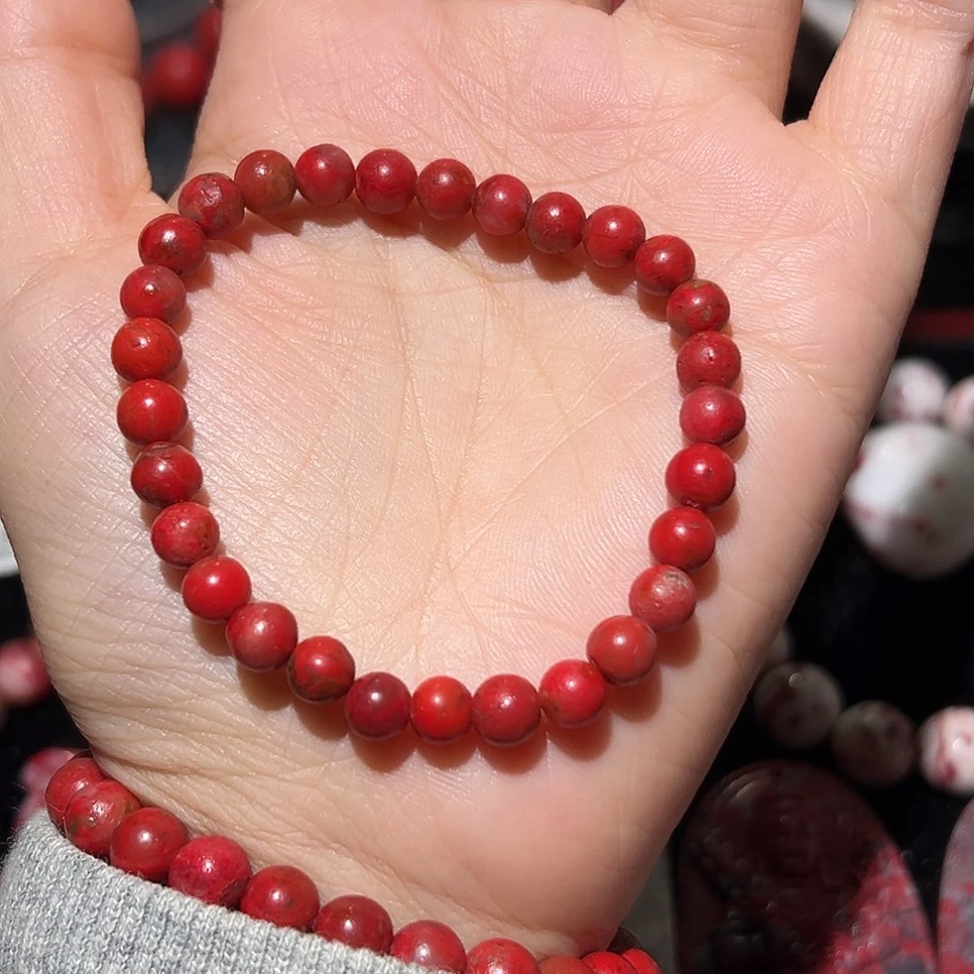 天然辰砂玉化卡6，9克