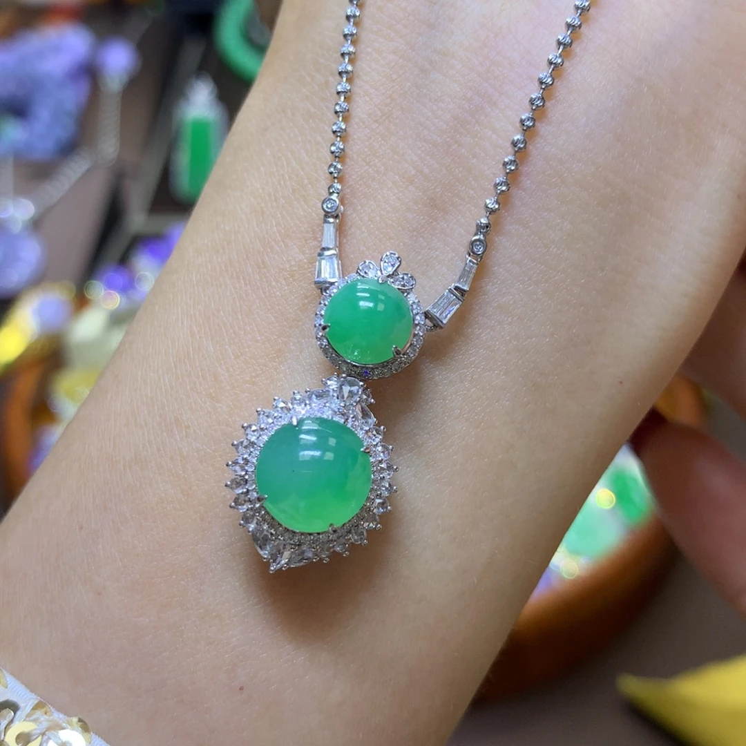 【闪购商品】翡翠颈饰18K金镶嵌翡翠