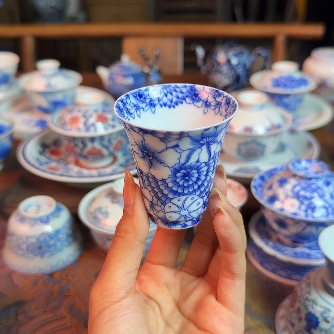 重工超薄胎万花闻香杯纯手绘