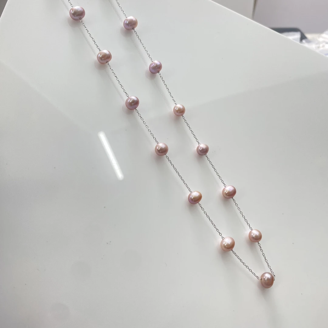 淡水无核紫珠满天星项链