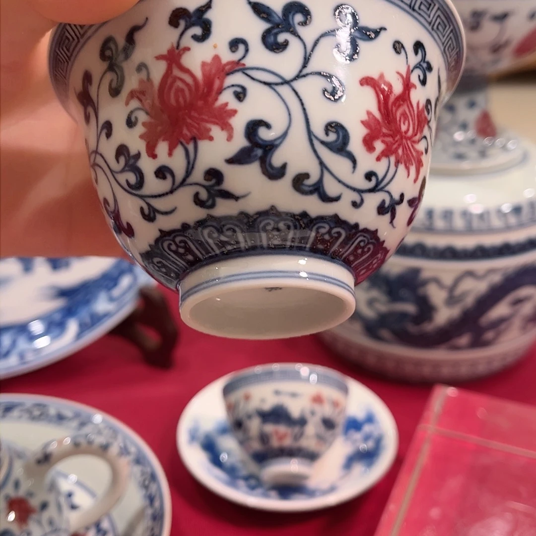 彭****?泽善堂青花釉里红盖碗新年福利