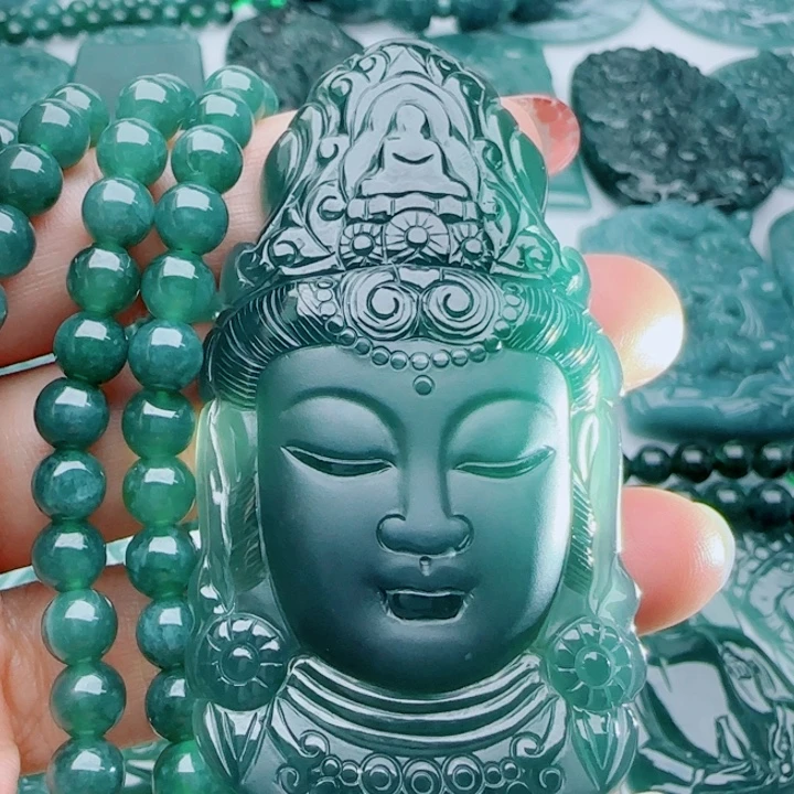 翡翠未镶嵌颈饰多样性发货天然A货翡翠