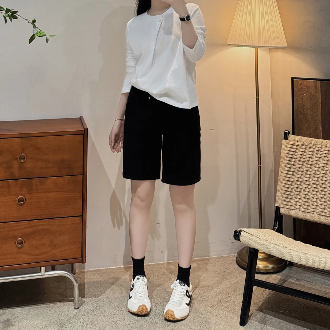 今婷黑色牛仔短裤女款爆款2025新款夏外穿薄款休闲裤子M25212311