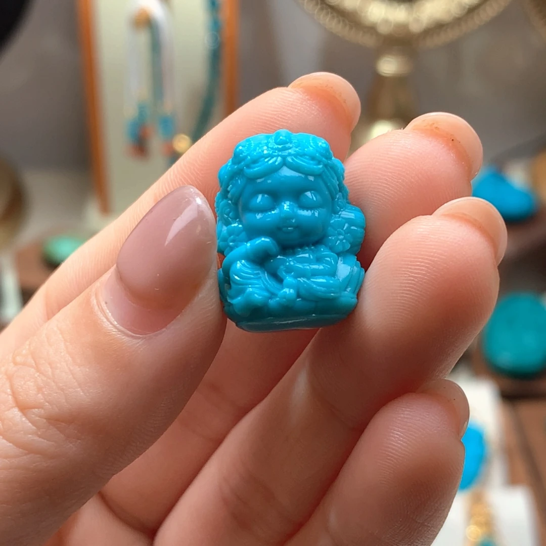 未镶嵌绿松石珠宝奇石只**绿